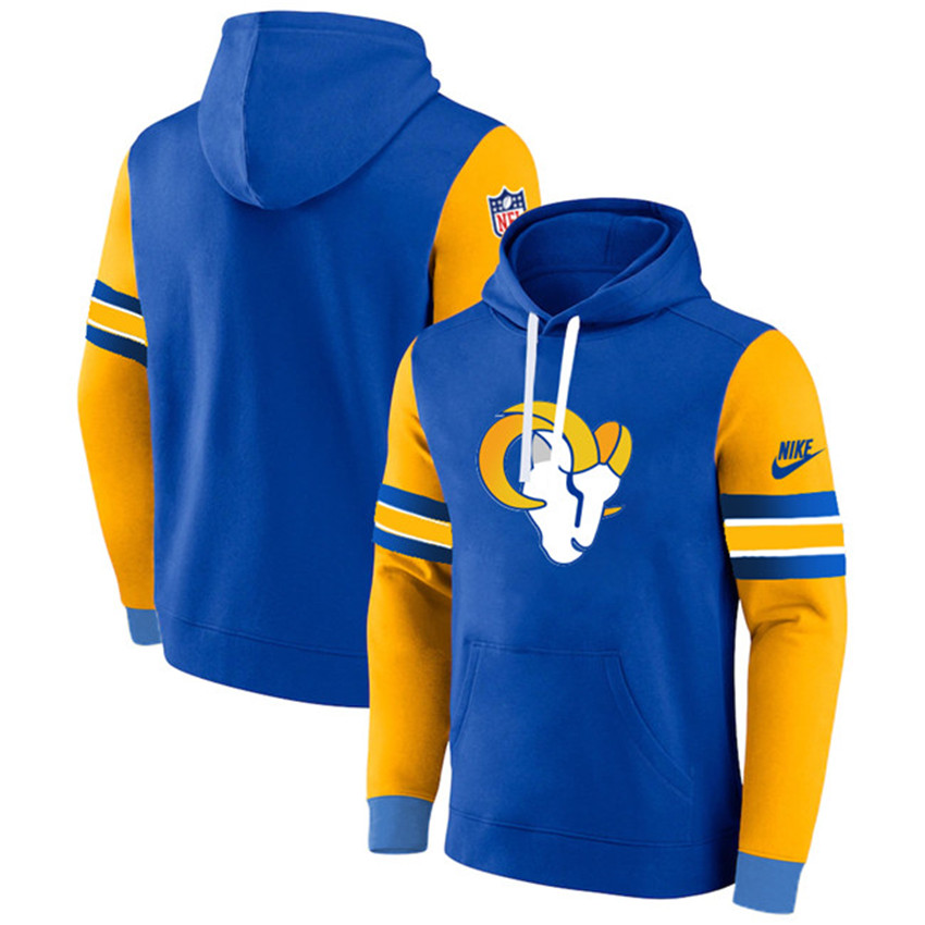 Men's Blue/Yellow Los Angeles Rams Pullover Hoodie